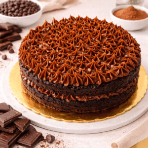 Bizcocho de Chocolate, húmedo y esponjoso relleno con dulce de leche.