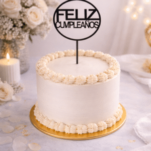 Topper negro “Feliz Cumpleaños” para tarta, decoración elegante y moderna para cumpleaños, ideal para personalizar pasteles.